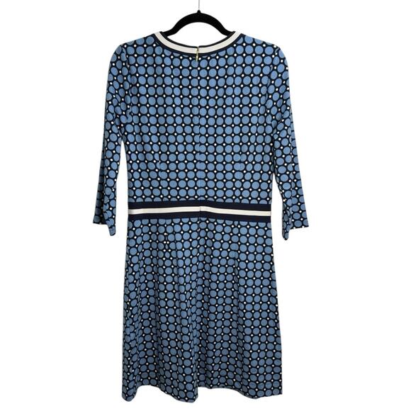 Draper James Persley Ponte Blue Polka Dot 3/4 Sleeve Dress - Picture 4 of 9